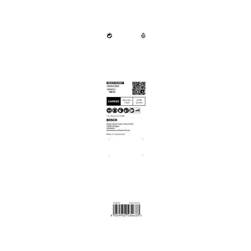 Bosch EXPERT S955HHM Medium-Thick Tough Metal Säbelsägeblatt #2608900373