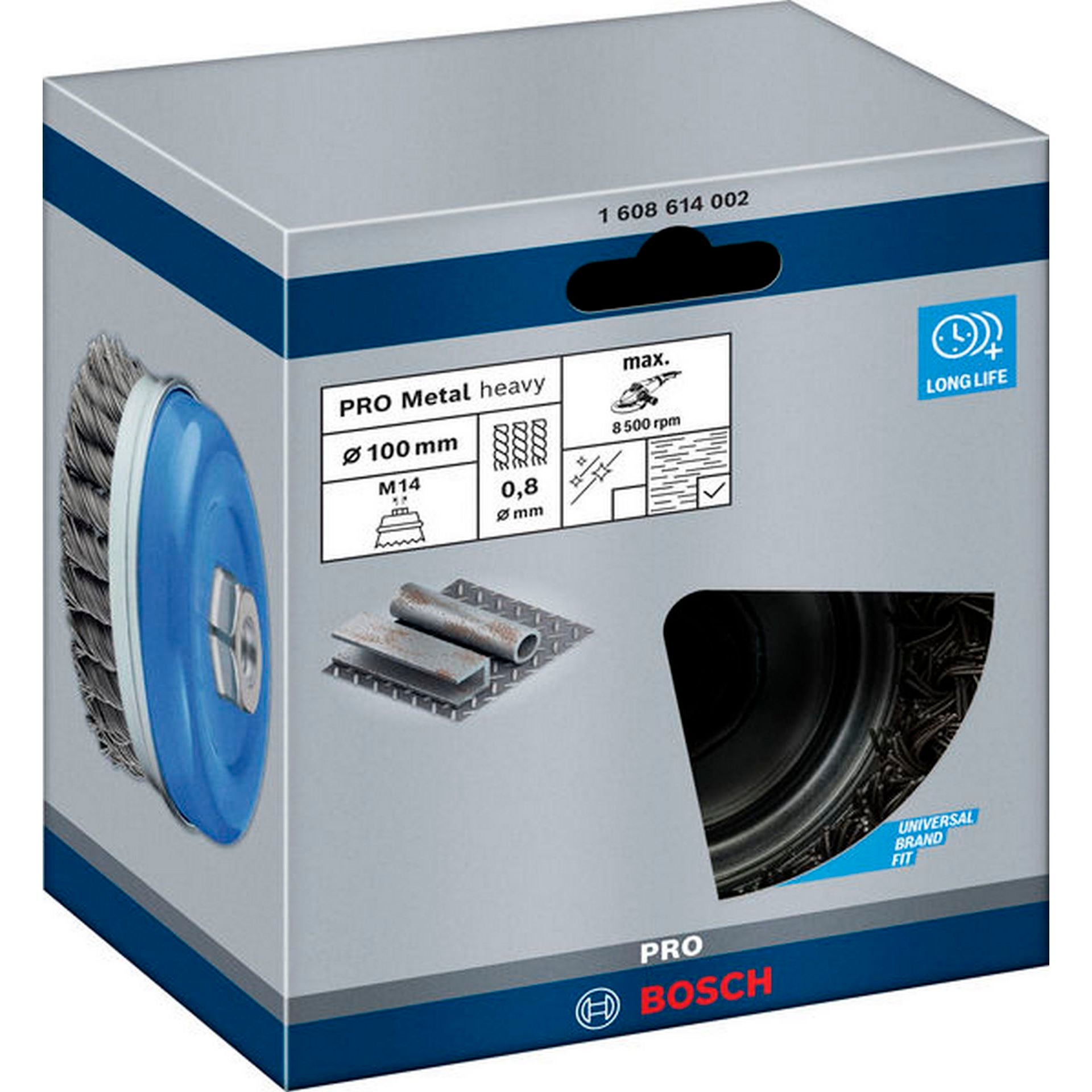 Bosch PRO Metal heavy Topfbürste, 100 x 0,8 mm, Gewinde #1608614002