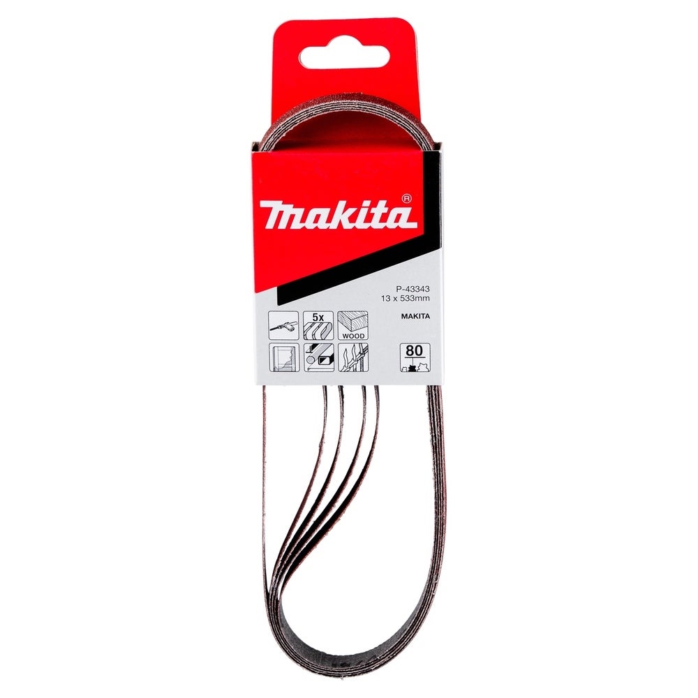 Makita Schleifband 13 x 533 mm, K80, 5 Stk. #P-43343