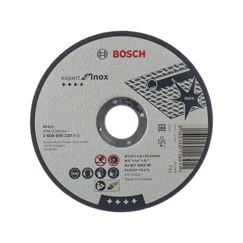 Bosch PRO Stainless Steel and Metal Trennscheibe, 125 x 1.6 x 22.23 mm, gerade, oSa #2608600220