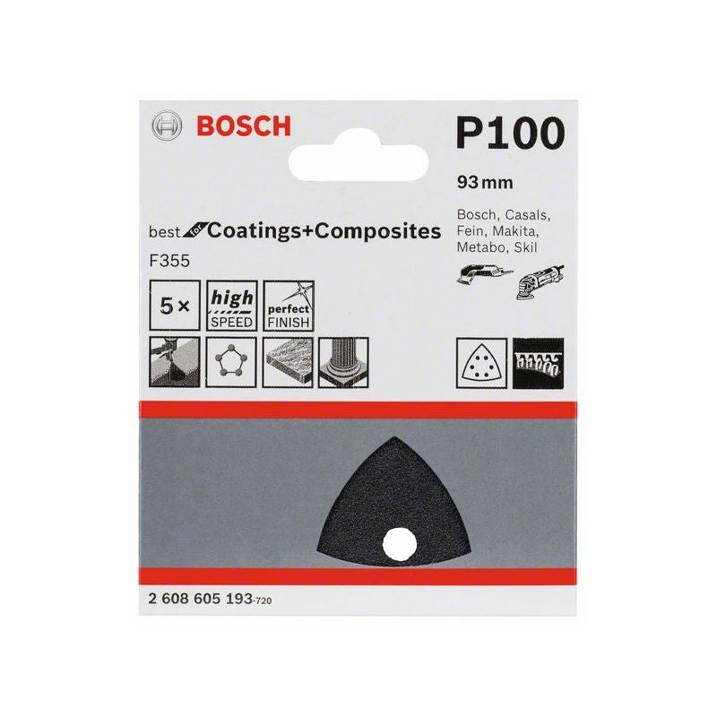 Bosch PRO F355 Schleifblatt, 93 mm, G100, 5-tlg. #2608605193