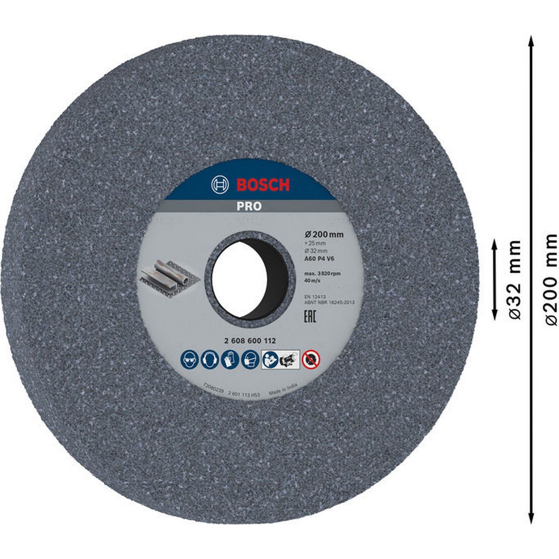 Bosch PRO Metal Schleifscheibe, 200 x 25 x 32 mm, G60 #2608600112