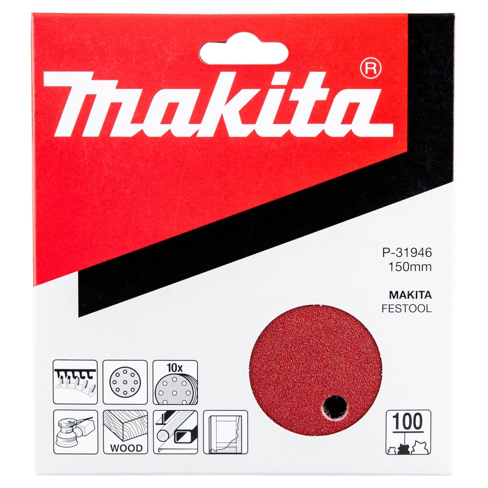 Makita Schleifpapier Ø 150 mm/K100/10 Stk. #P-31946