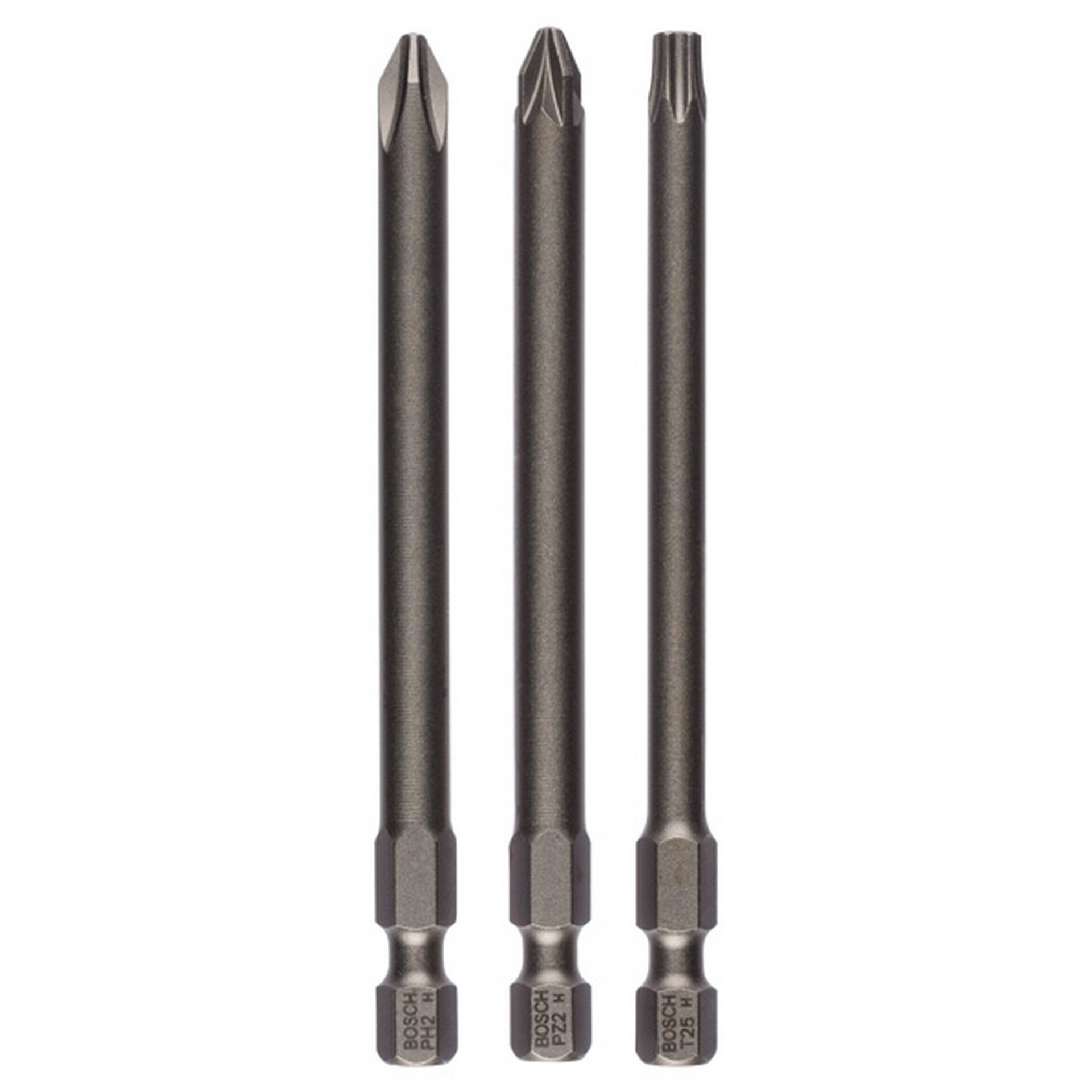 Bosch Schrauberbit-Set Extra-Hart, 3-teilig, PH2, PZ2, T25, 89 mm #2607001767