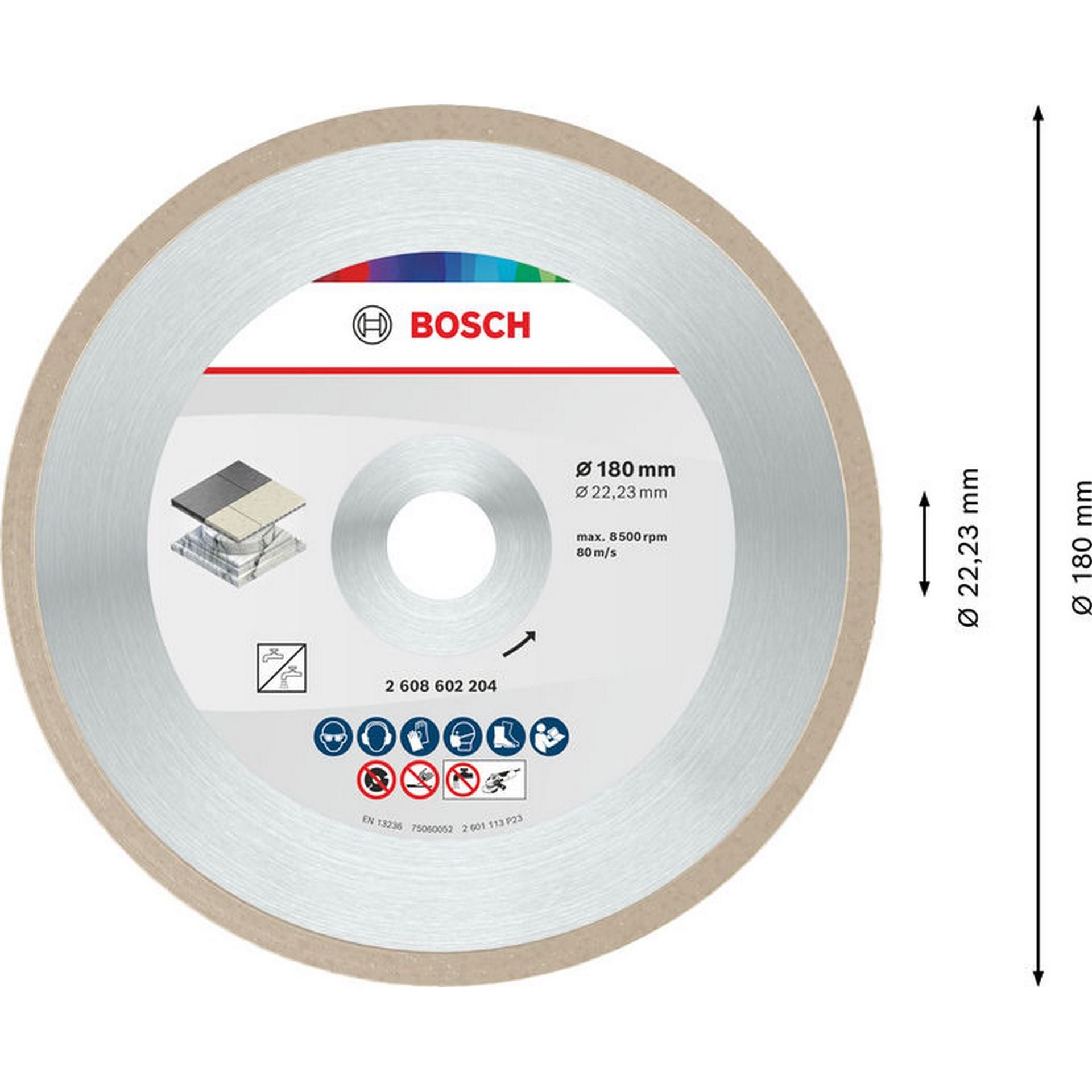 Bosch Ceramic Trennscheibe, 180 x 7 mm, Bohrung 22,23 mm #2608602204