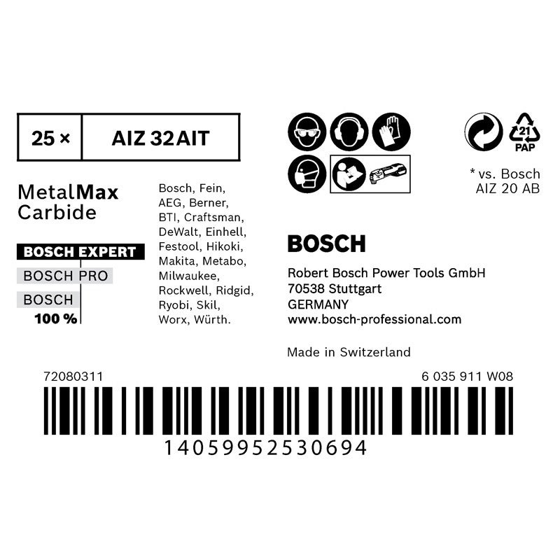 Bosch EXPERT MetalMax AIZ 32 AIT Tauchsägeblatt für Multifunktionsw., 40x32 mm, TU25 #2608900017