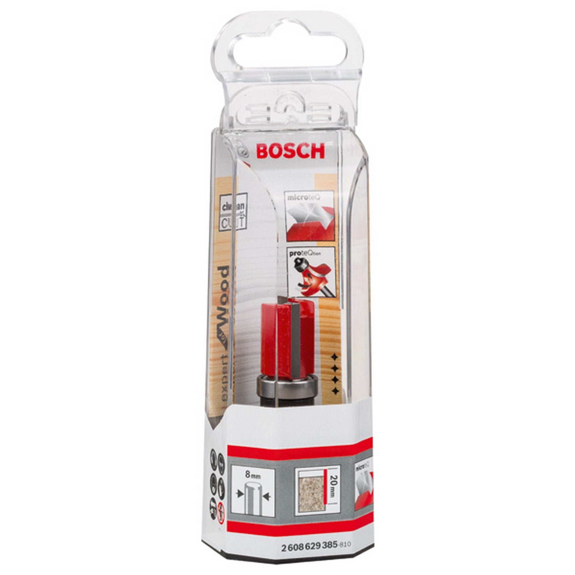 Bosch Bündigfräser Expert for Wood Laminate mit ob. Kugellager, D 1 mm, L 20mm, S 8mm #2608629385