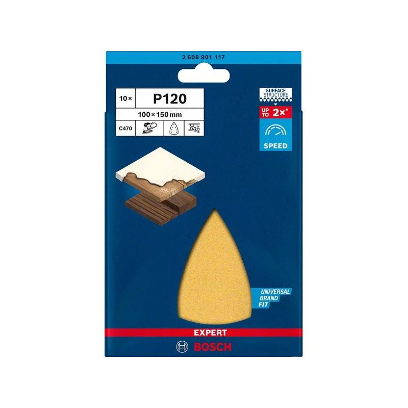 Bosch EXPERT C470 Schleifblatt, 100x150mm, K120, 7 Löcher, 10-tlg. #2608901117