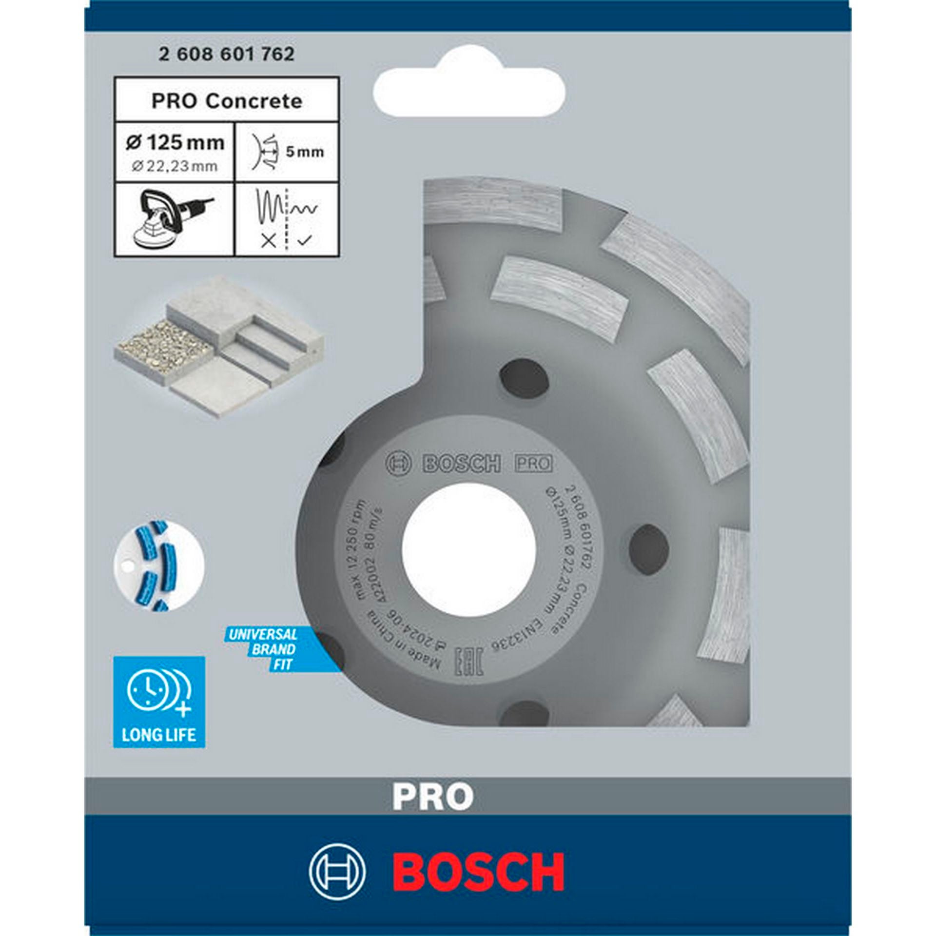 Bosch PRO Concrete Topfscheibe, 50 x 125 mm, 22,23 mm, 2-reihig #2608601762