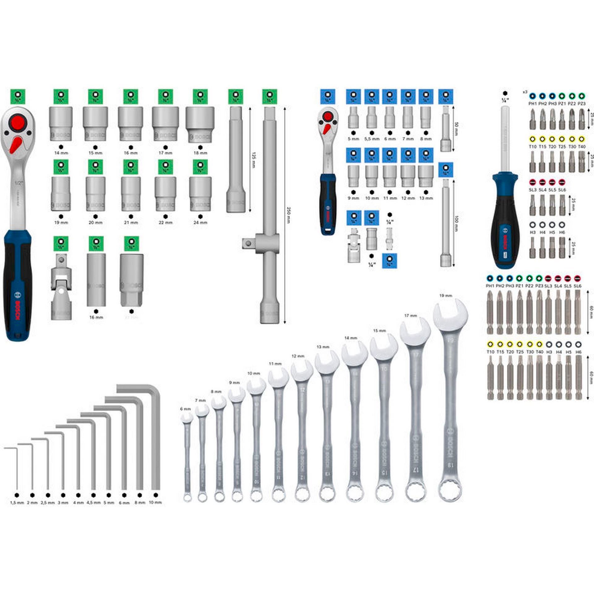 Bosch Gemischtes Handwerkzeug-Set, 134-tlg. #1600A03AL1