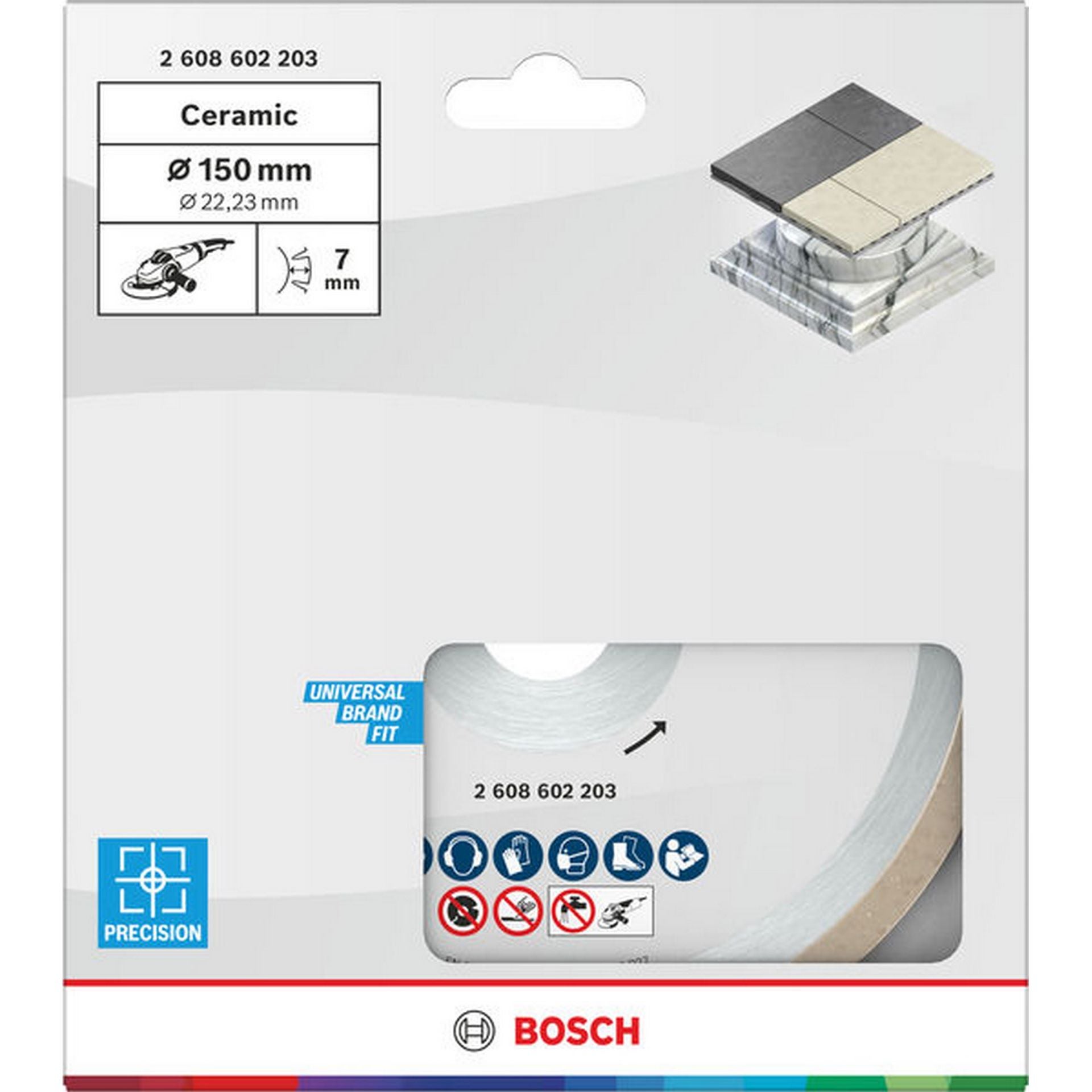 Bosch Ceramic Trennscheibe, 150 x 7 mm, Bohrung 22,23 mm #2608602203