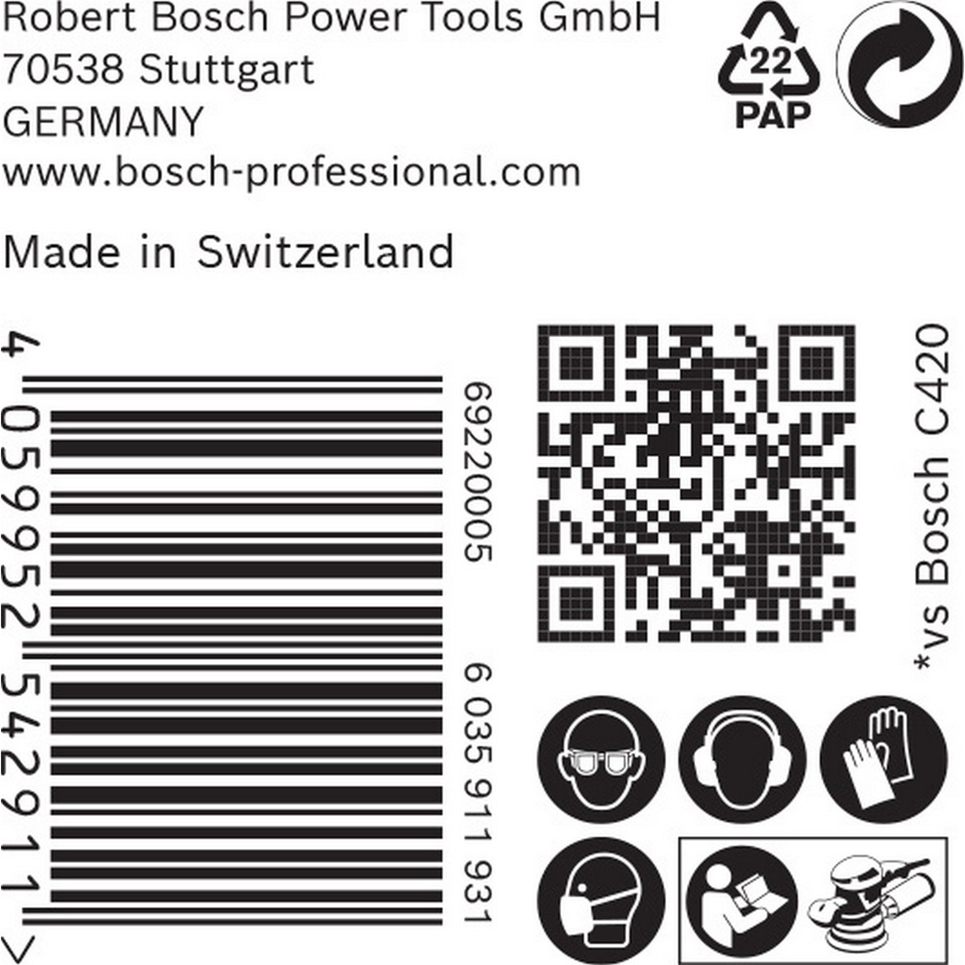 Bosch EXPERT C470 Schleifblatt, 125mm, K80, keine Löcher, 50-tlg. #2608900953