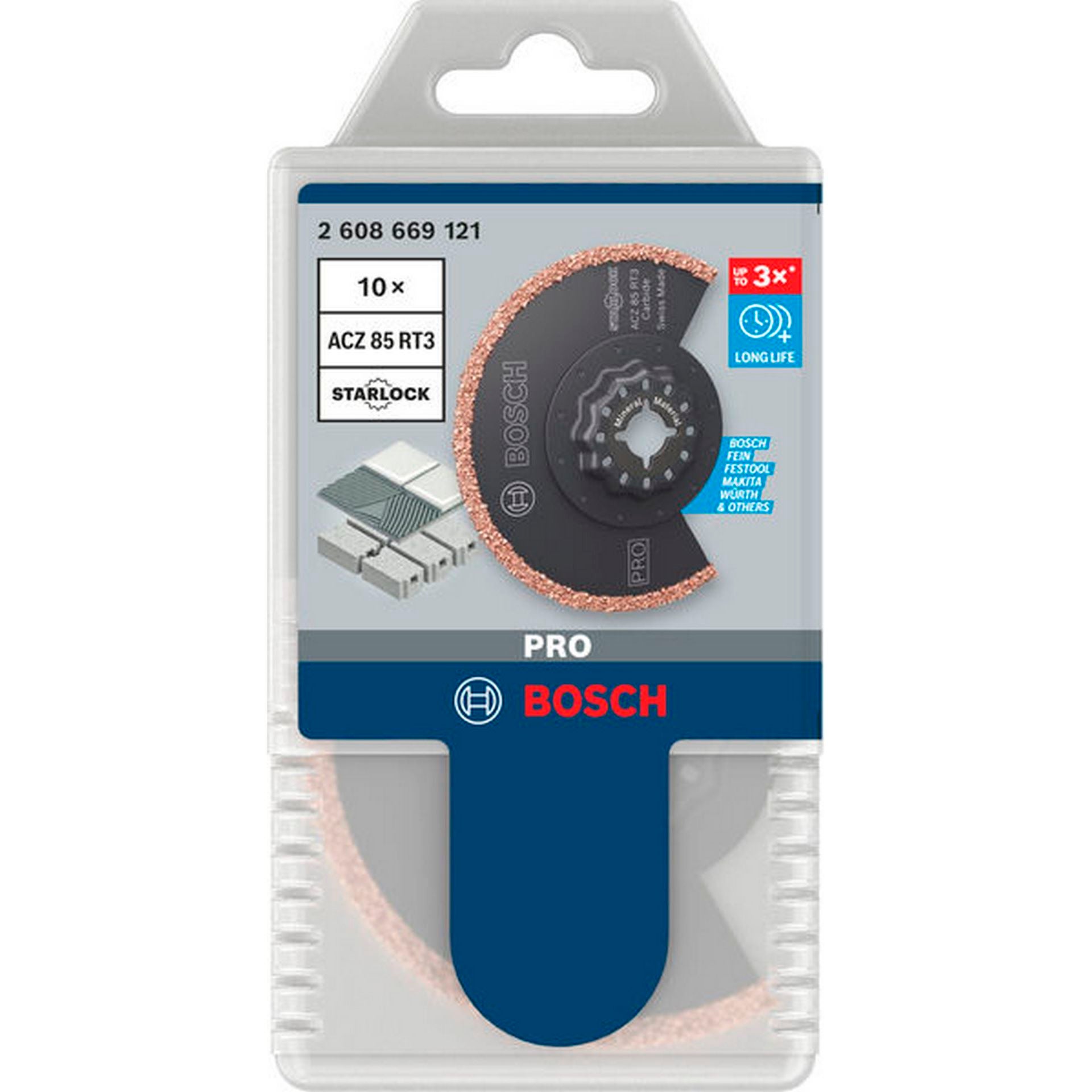 Bosch PRO ACZ 85 RT3 Blatt für Multifunktionswerkzeuge, 85 x 2,5 mm, 10-tlg. #2608669121