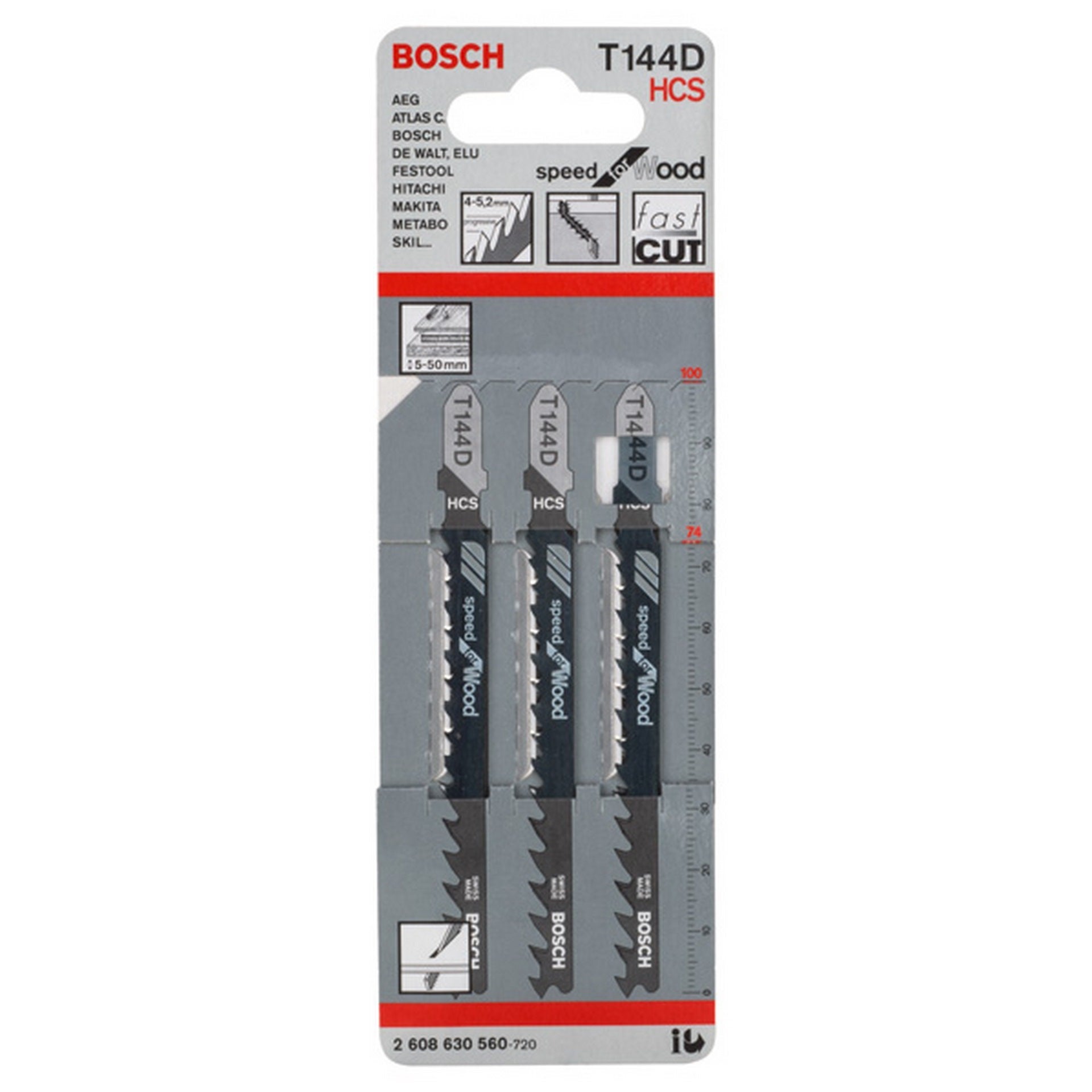 Bosch Stichsägeblatt T 144 D Speed for Wood, 3er-Pack #2608630560