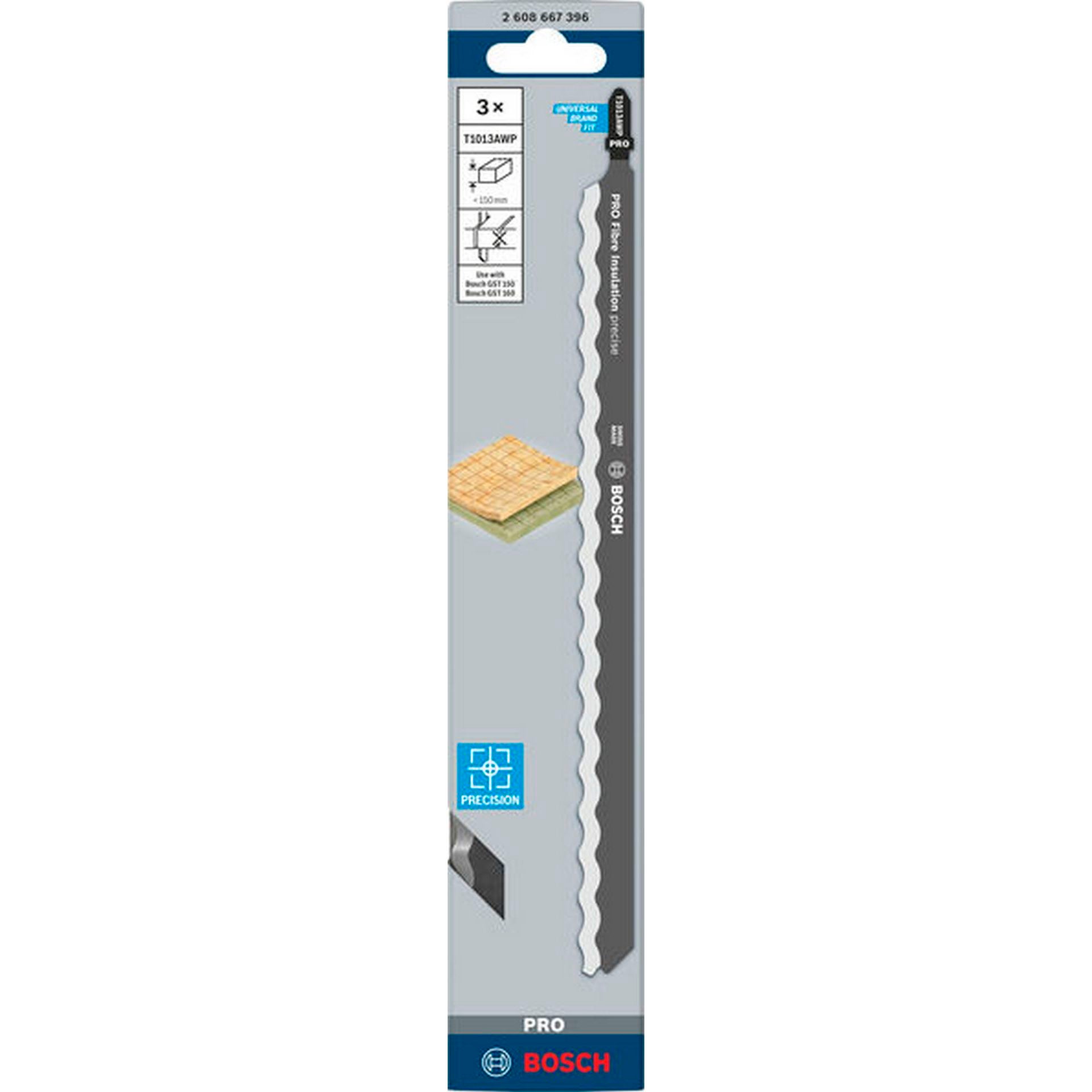 Bosch PRO Fibre Insulation precise T1013AWP Stichsägeblatt, 250 mm, 3-tlg. #2608667396