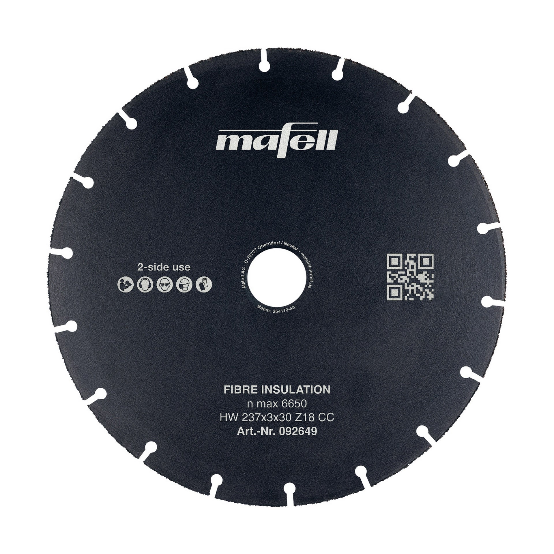 Mafell Sägeblatt KSB-FI 237, HW, 237 x 3 x 30 mm, Z18, CC, Fibre Insulation #092649
