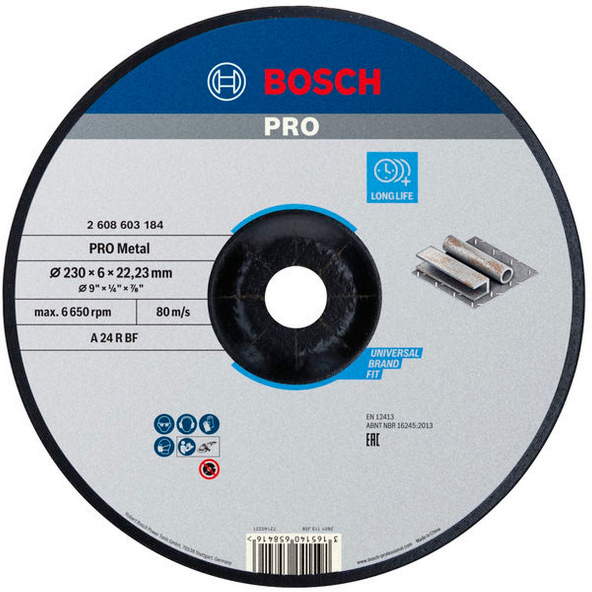 Bosch PRO Metal Schleifscheibe, 230 x 6 x 22.23 mm #2608603184
