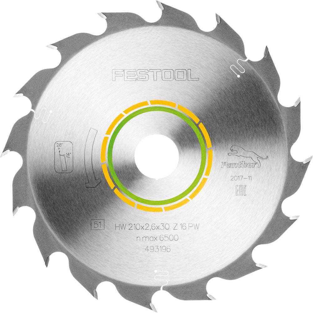Festool Kreissägeblatt WOOD RIP CUT HW 210x2,6x30 PW16 #493196