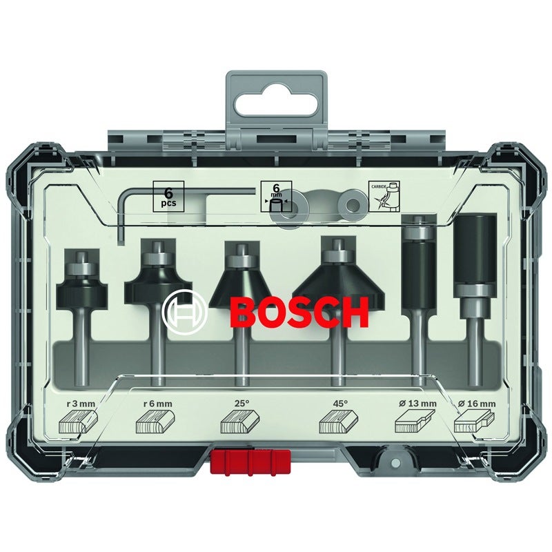 Bosch PRO Fräser- Set, Schaft 6mm, 6-tlg. #2607017468