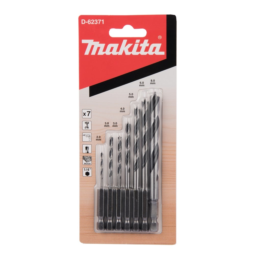 Makita 7-tlg. Holzbohrerset, 1/4" #D-62371