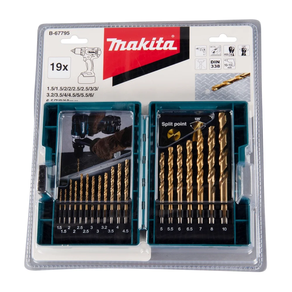 Makita 19-tlg. HSS-TIN Bohrerset #B-67795