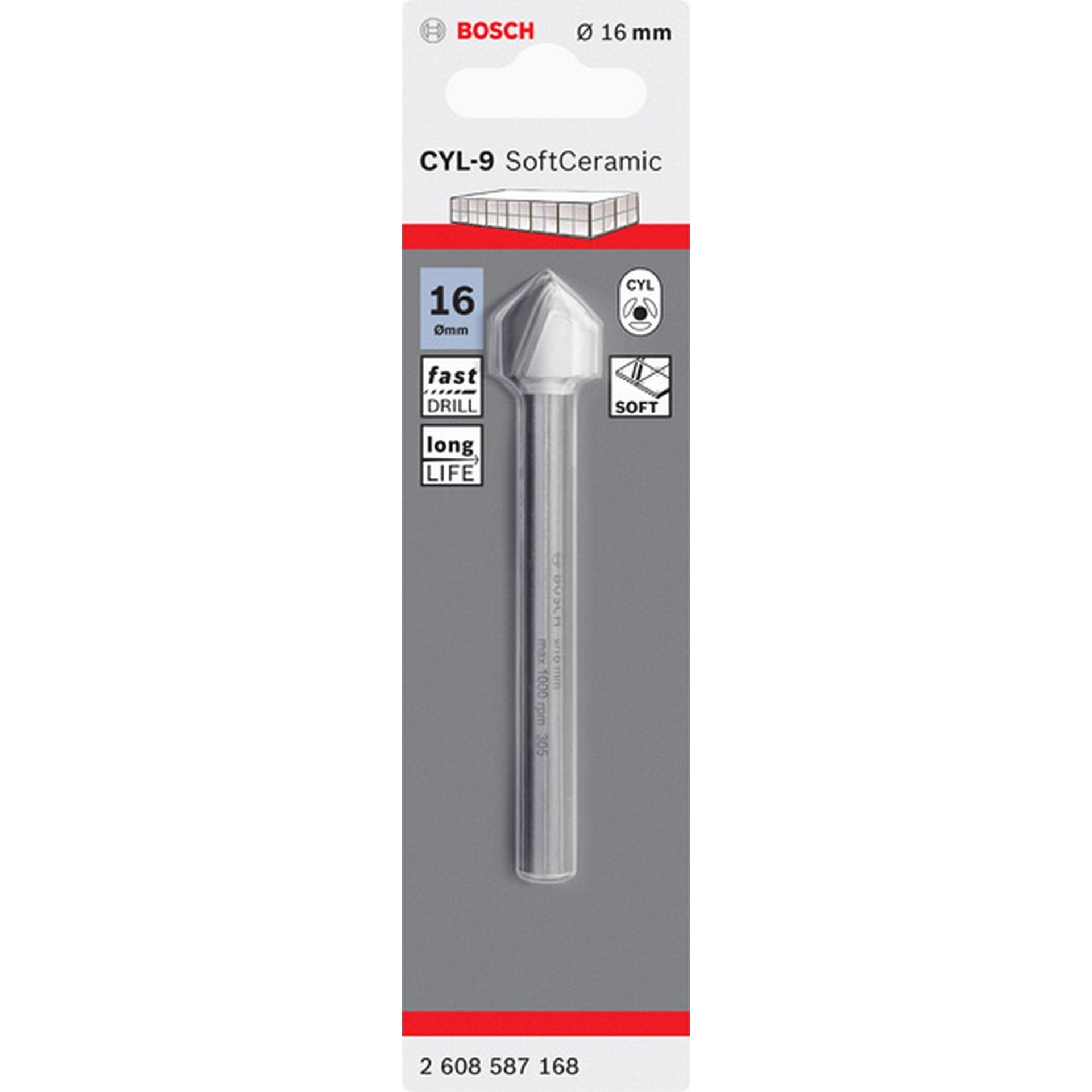 Bosch Fliesenbohrer CYL-9 Ceramic, 16 x 90 mm #2608587168