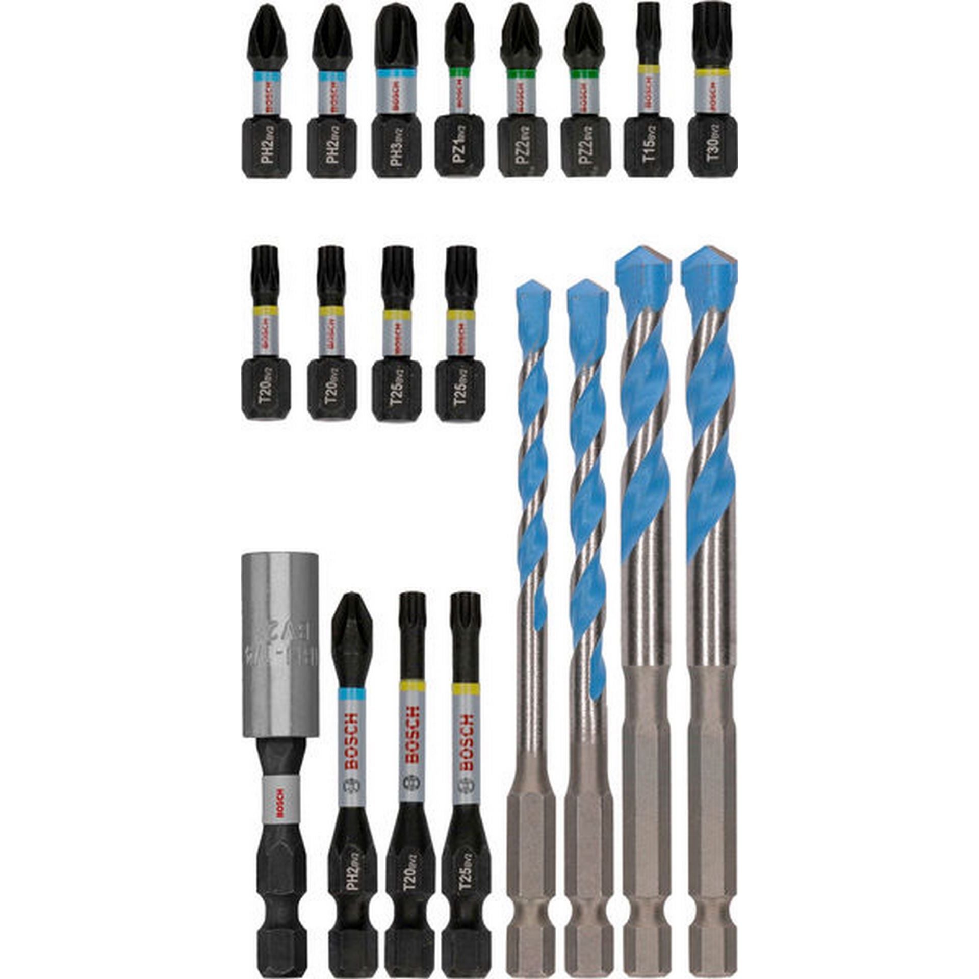 Bosch PRO Impact Schrauberbits und Multi Construction Bohrer Set, 20-tlg. #2608521U83