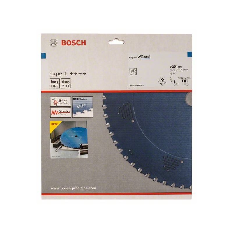 Bosch EXPERT Steel Kreissägeblatt, 254x2,6/2,2x25,4 mm, Z60 #2608643059