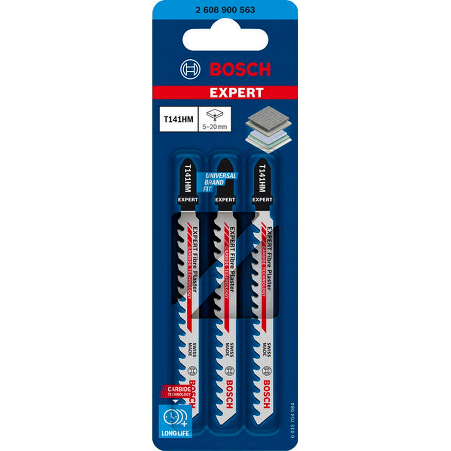 Bosch EXPERT Fiber Plaster T141HM Stichsägeblatt, 3-tlg. #2608900563