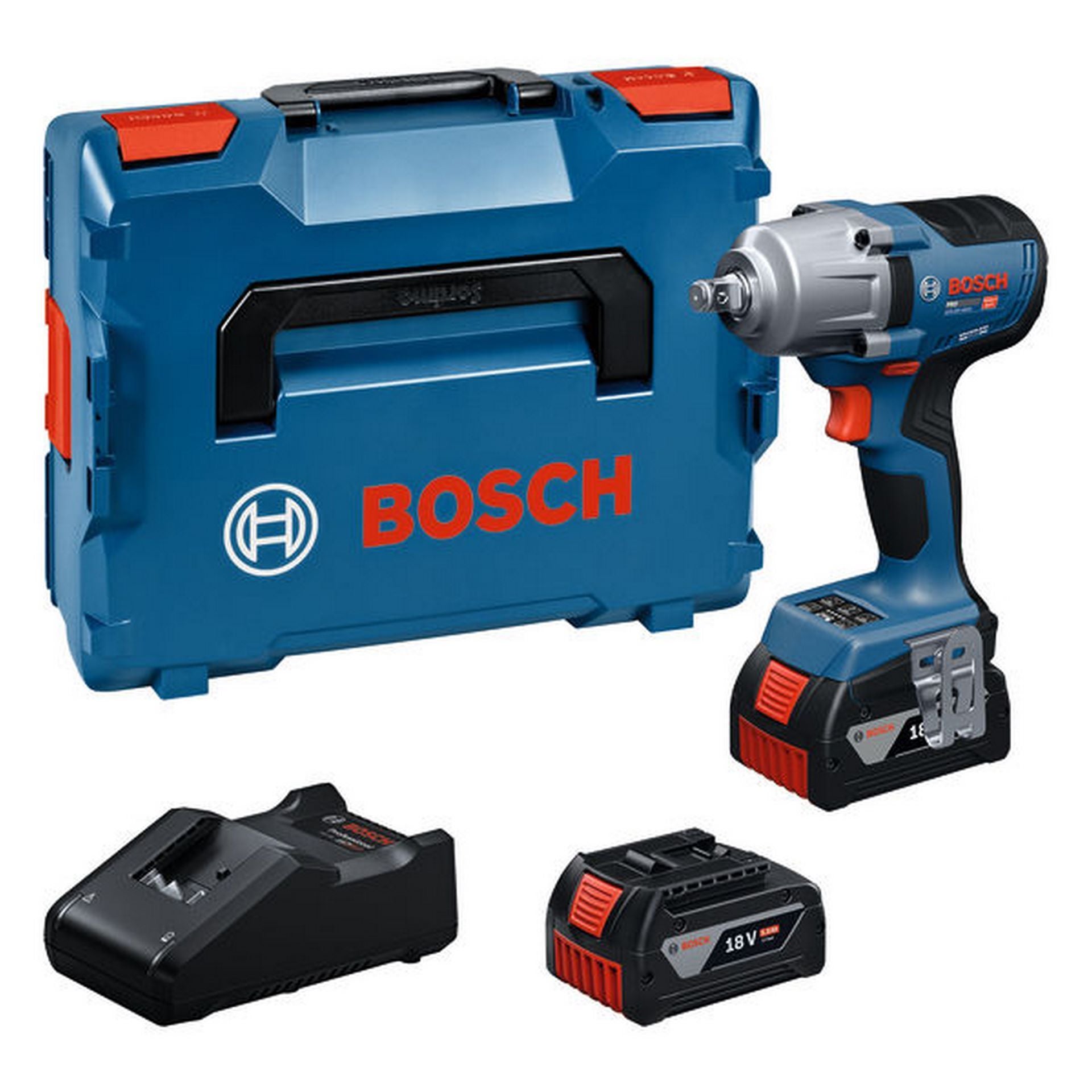 Bosch Akku-Drehschlagschrauber GDS18V-450H, 2x Akku GBA 18V 5.0Ah in L-BOXX #06019K4203
