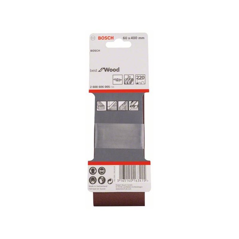 Bosch PRO X440 Schleifband, 60 x 400 mm, G240, 3-tlg. #2608606005