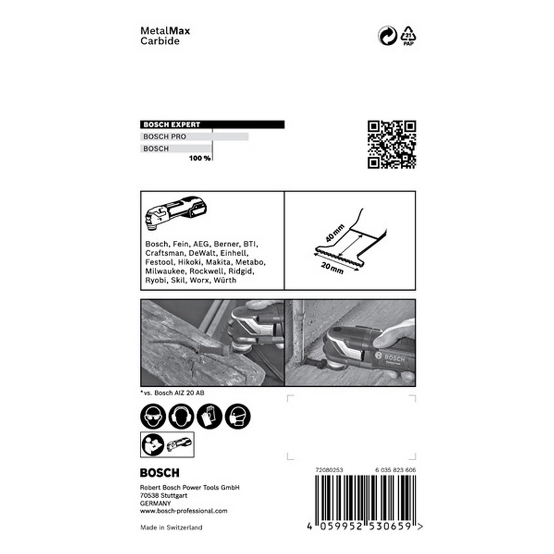 Bosch EXPERT MetalMax AIZ 20 AIT Tauchsägeblatt, 40x20 mm, 5-tlg. #2608900013