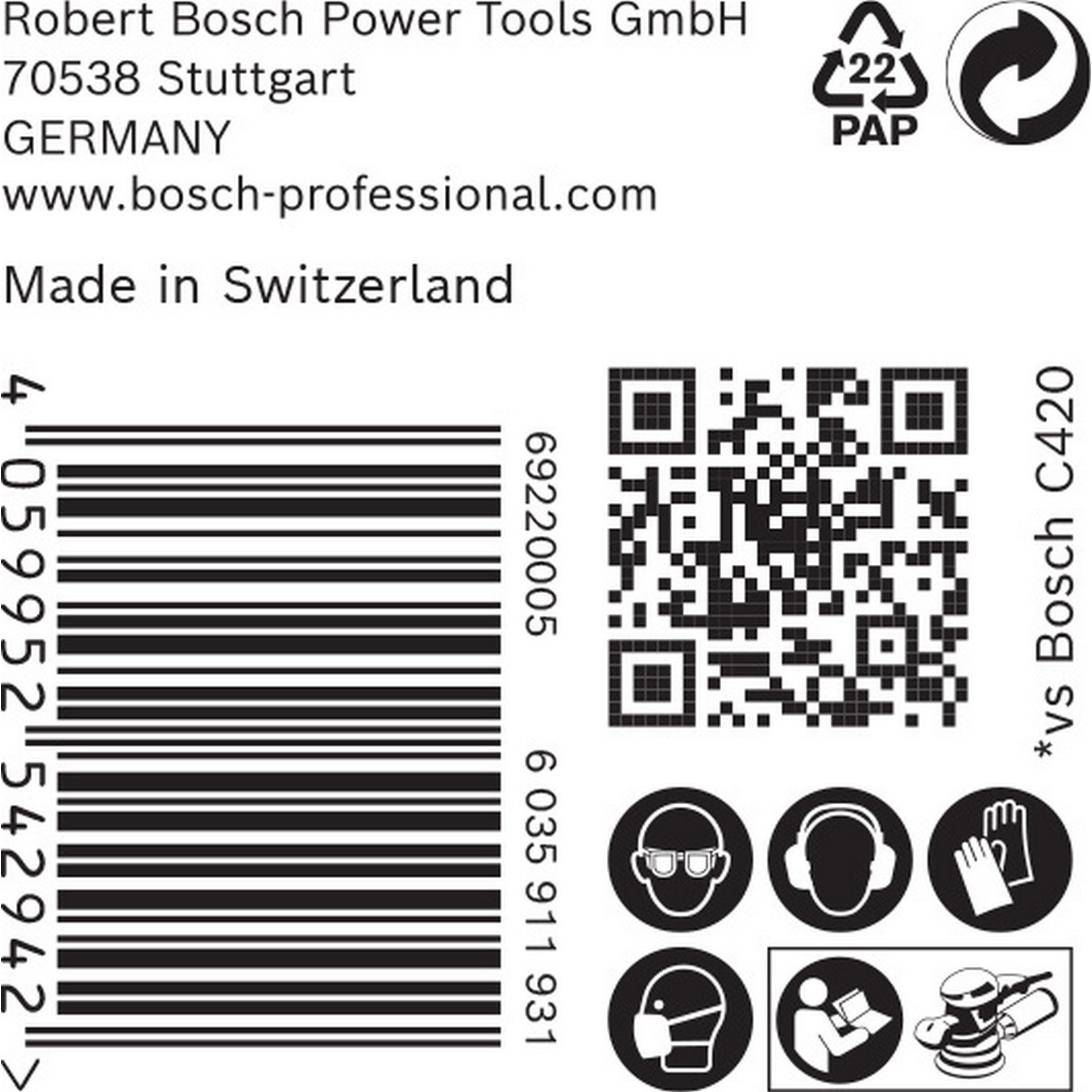 Bosch EXPERT C470 Schleifblatt, 125mm, K240, keine Löcher, 50-tlg. #2608900956