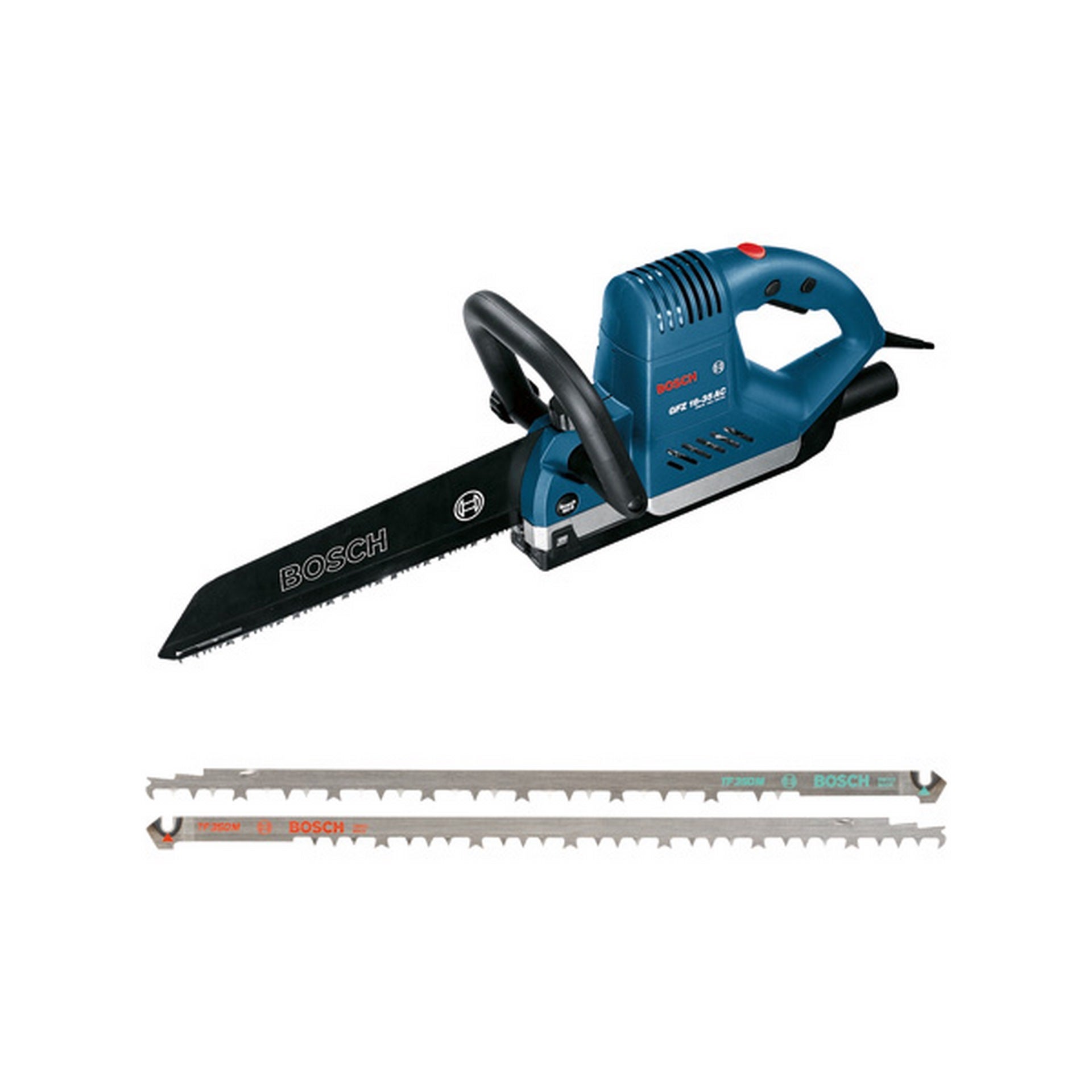 Bosch Elektrofuchsschwanz GFZ 16-35 AC, 2x Sägebl. f. Porenbet., 2x f. Holz + Kunstst. #0601637751
