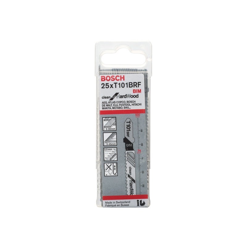 Bosch PRO Hardwood clean reverse T101BRF Stichsägeblatt, 100 mm, 25-tlg. #2608634989