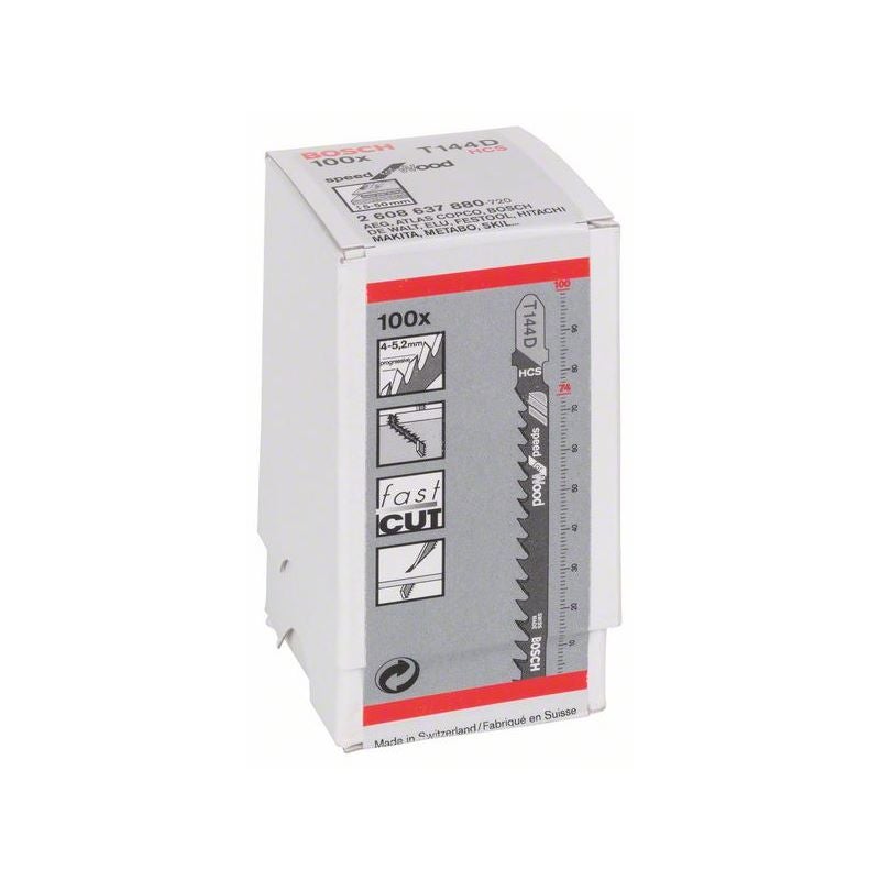 Bosch Stichsägeblatt T 144 D Speed for Wood, 100er-Pack #2608637880