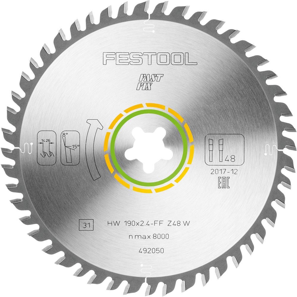 Festool Kreissägeblatt WOOD FINE CUT HW 190x2,4 FF W48 #492050