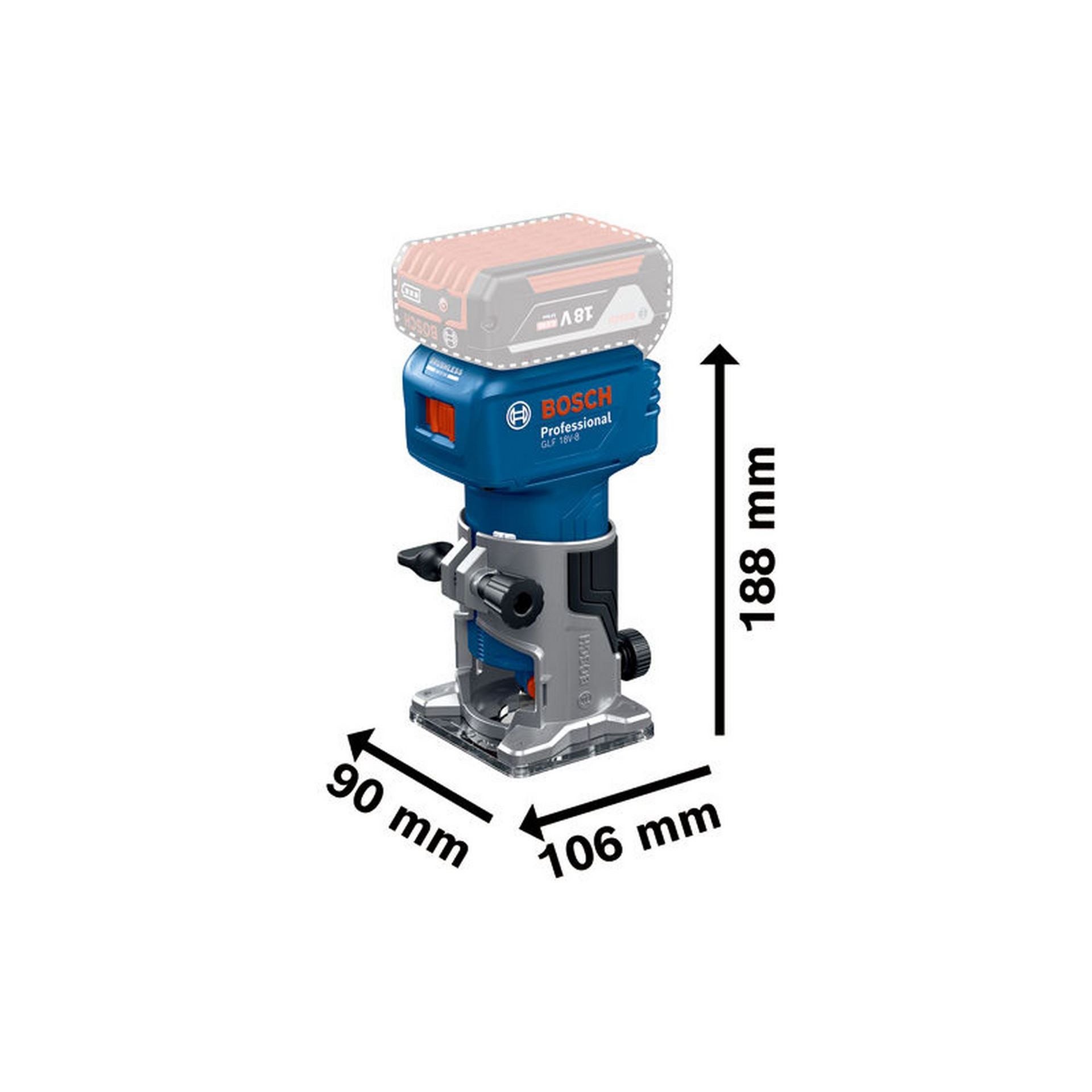 Bosch Oberfräse GLF 18V-8 in L-BOXX #06016C6001