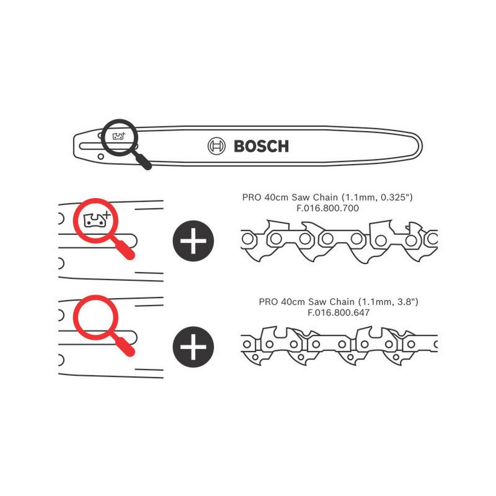 Bosch Zubehör für Akku-Kettensäge Ersatzkette 40 cm 1,1 mm #F016800647