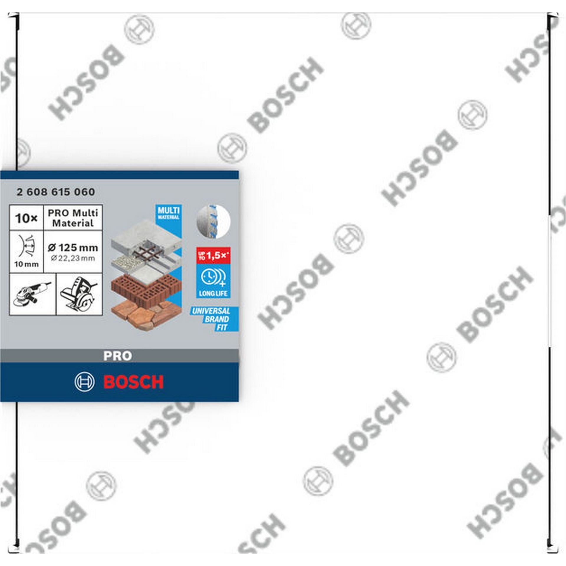 Bosch PRO Multi Material Diamanttrennscheibe, 125 x 22,23 mm, 10-tlg. #2608615060