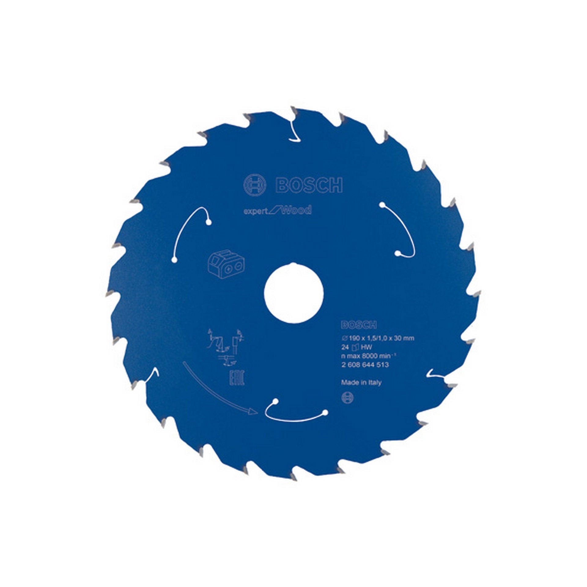 Bosch Kreissägeblatt für Akkusägen Expert for Wood, 190 x 1,5/1 x 30, 24 Zähne #2608644513