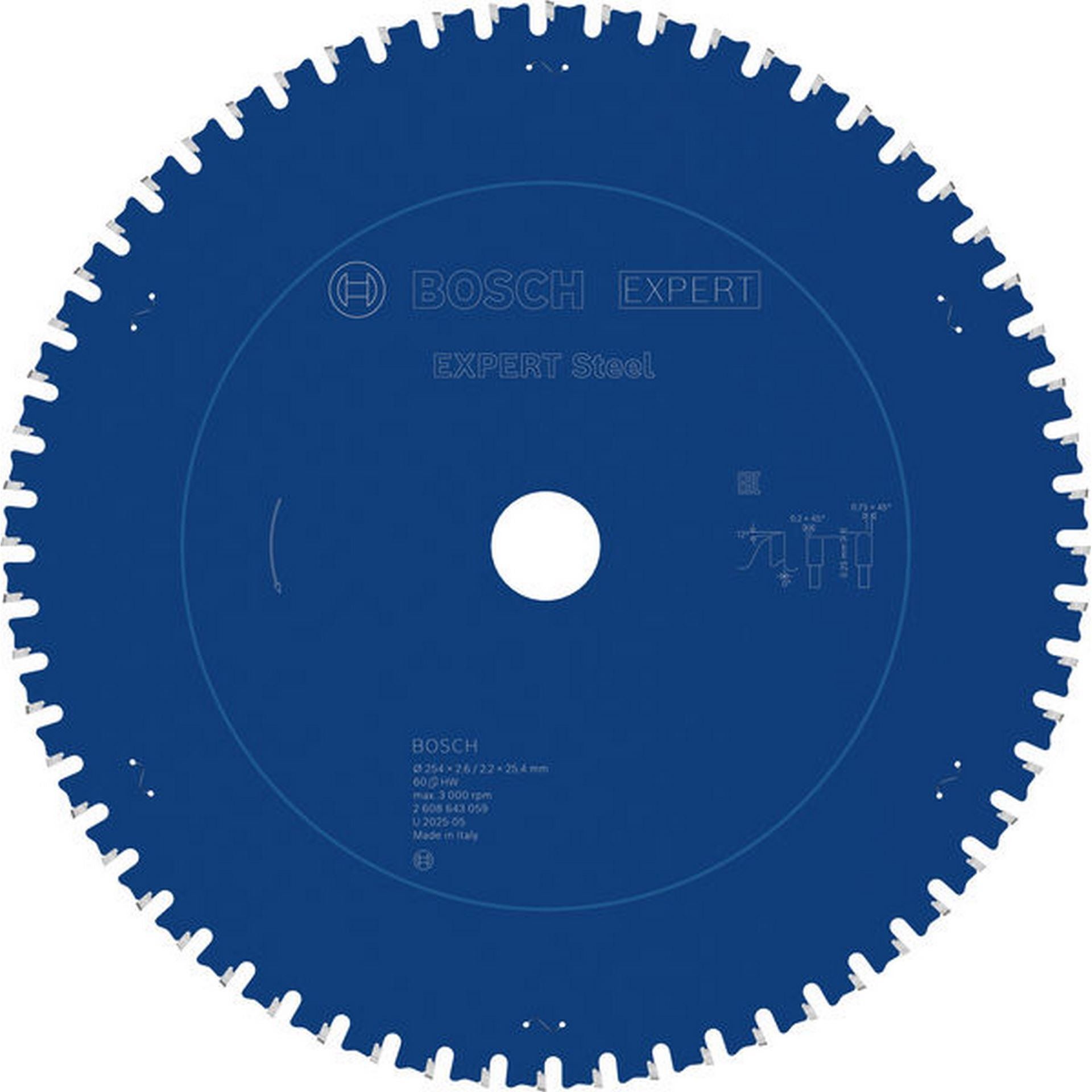 Bosch EXPERT Steel Kreissägeblatt, 254x2,6/2,2x25,4 mm, Z60 #2608643059
