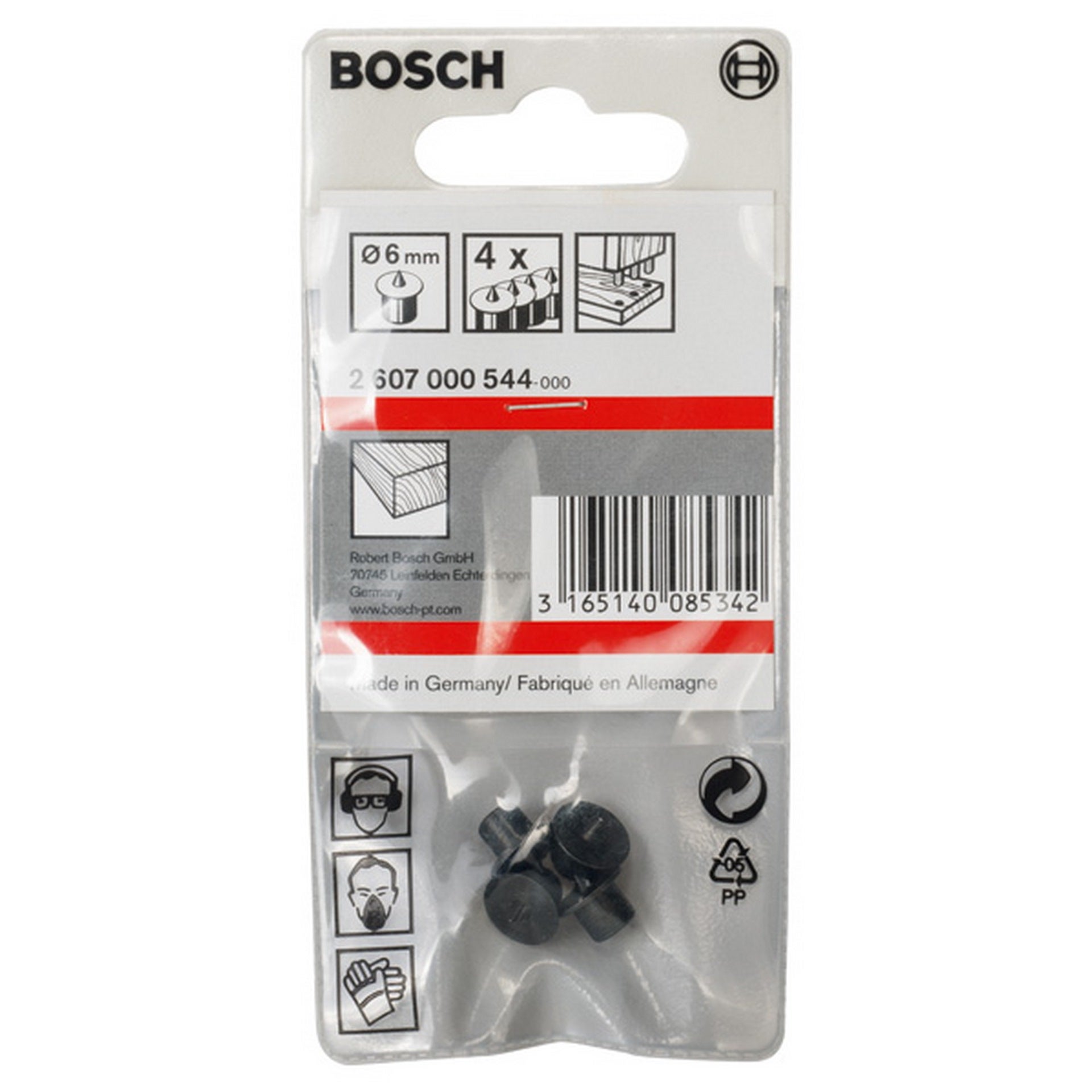 Bosch 4-tlg. Dübelzentrierstift-Set, 6 mm #2607000544