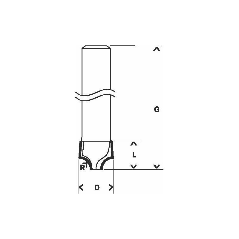 Bosch PRO Viertelstabfräser, R 3,2 mm, D 9,5 mm, S 8 mm #2608628405