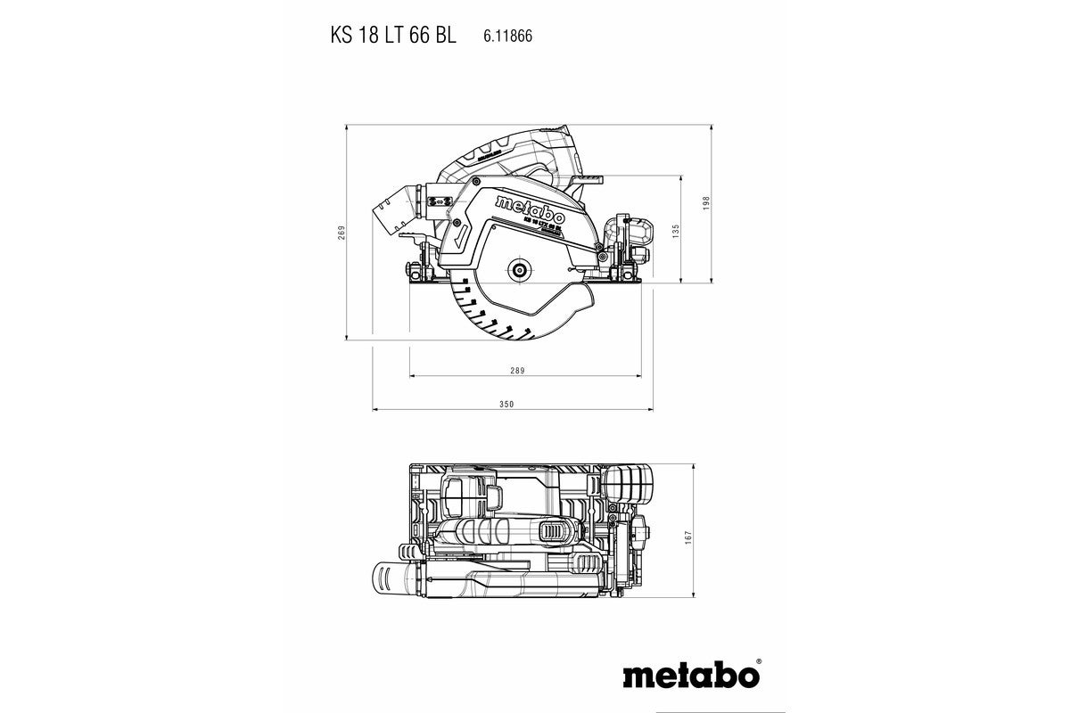 Metabo Akku-Handkreissäge KS 18 LTX 66 BL #611866840 metaBOX 340