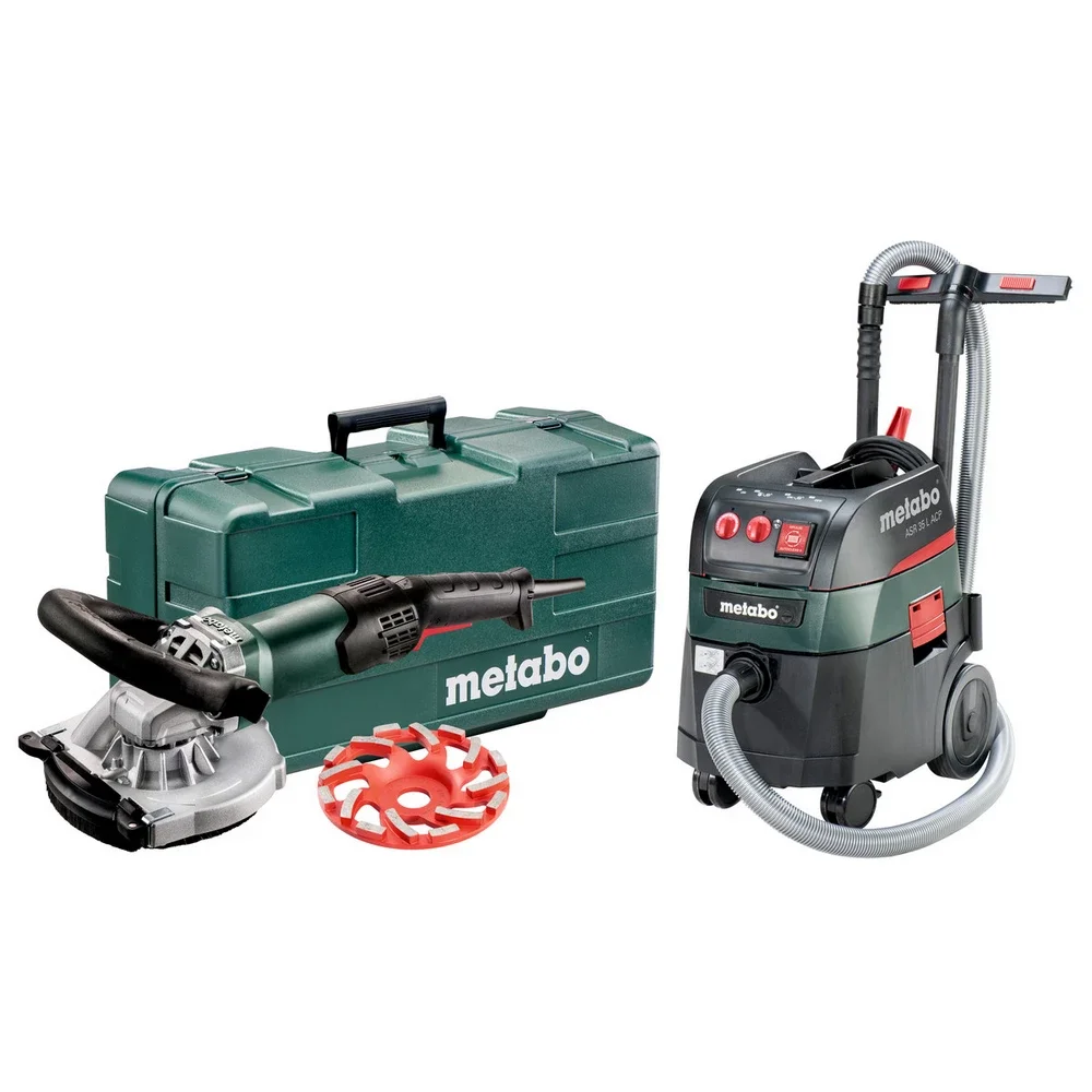 Metabo Renovierungsschleifer RSEV 19-125 RT + Allessauger ASR 35 L ACP Set #691000000 Kunststoffkoff