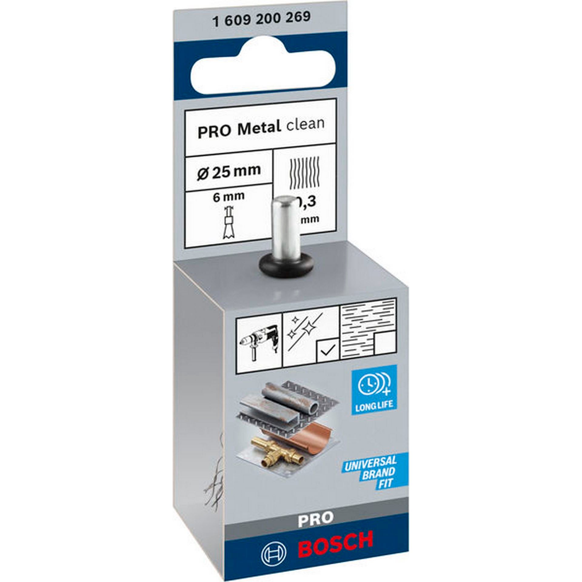 Bosch PRO Metal clean Topfbürste, zylindrischer Schaft, 25 x 0,3 mm #1609200269