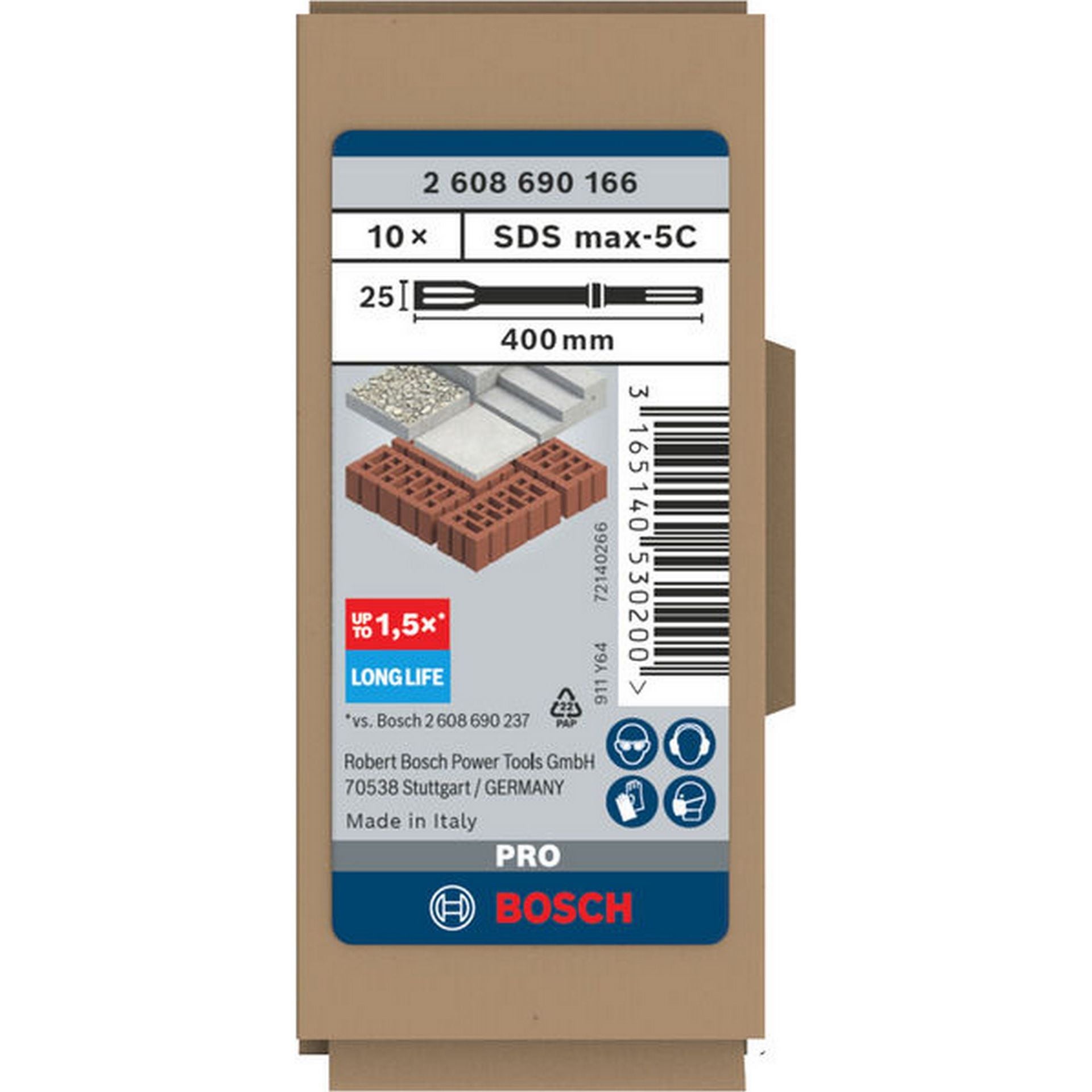 Bosch PRO SDS max-5C Flachmeißel-Set, 25 x 400 mm, 10-tlg. #2608690166