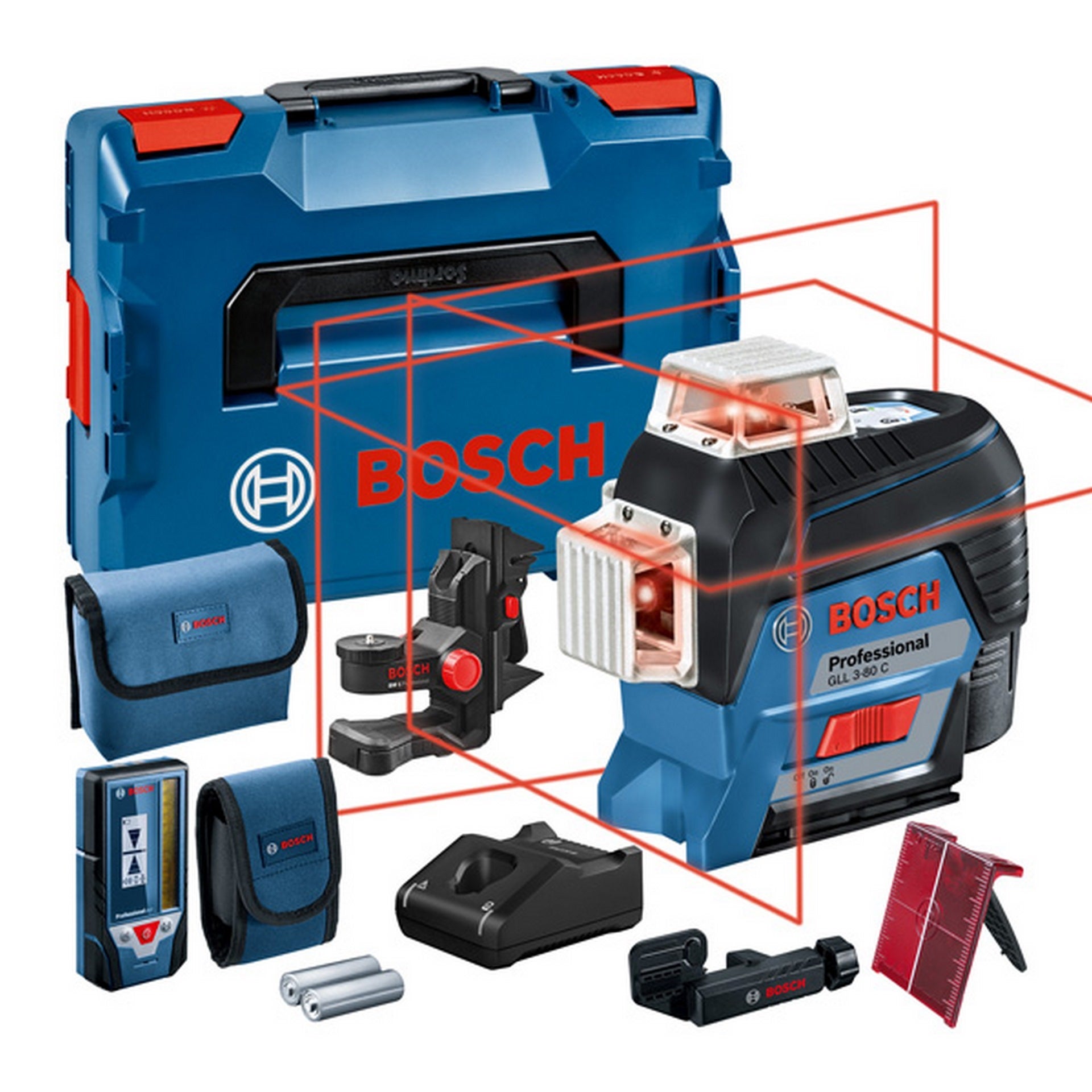 Bosch Linienlaser GLL 3-80 C, 1 x Akku GBA 12V 2.0Ah in L-BOXX #0601063R05