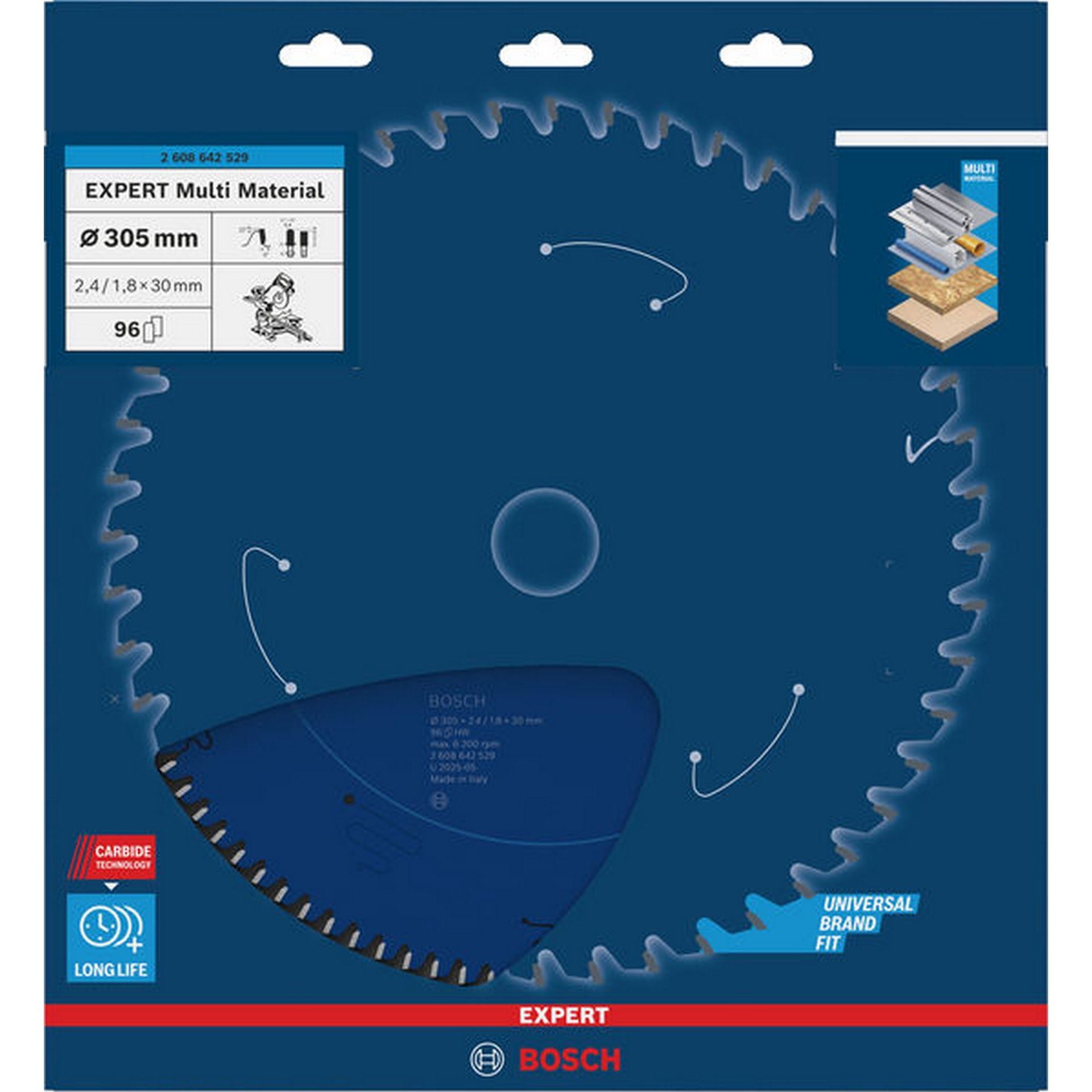 Bosch EXPERT Multi Material Kreissägeblatt, 305x2,4/1,8x30 mm, Z96 #2608642529